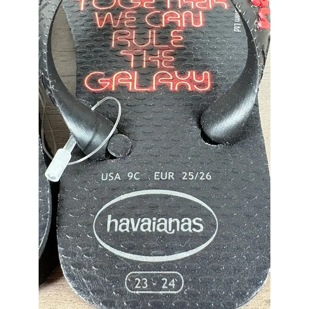 New -Havaianas Star Wars Darth Vader‎ Black Red Kids Sandals Flip Flops Size 9C